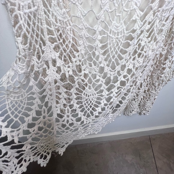 Sky and Sparrow Crochet Duster Midi Cardigan Coverup Festival Boho Beachy L/XL - Picture 12 of 12